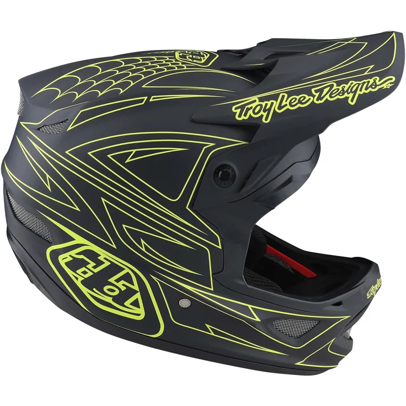 Troy Lee Designs D3 Fiberlite Full Face MTB Helmet Spiderstripe Yellow-6